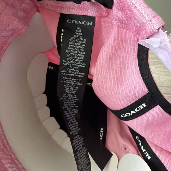 Coach Baseball Cap/Hat M/L with Embroidered C Logo Vivid Pink CH793 main image 8